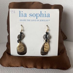 Lia Sophia mixed metal drop earrings